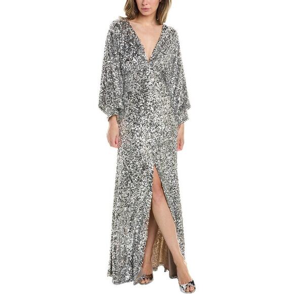 Sachin‎ & Babi Sequin Gabby Silver Gown Size 2 - Picture 2 of 5